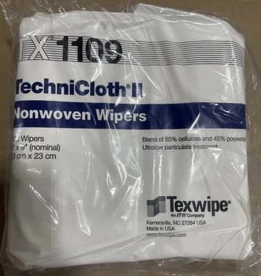 Limpiaparabrisas Texwipe TX1109 9x9 estuche completo 3000 bolsas selladas Foto 1 de 4