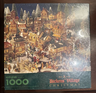 NEW! Springbok Dept 56 “A Dickens Village Christmas" 1000 Piece Puzzle 24x30 - Image 1 of 4