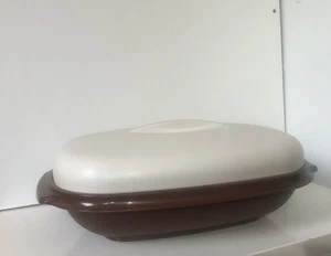 Vintage Tupperware Container Brown Cream Vegetable/Rice Steamer Complete #1273 - Picture 1 of 9