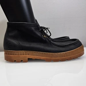 Vintage Havana Joe Leder Chukka Stiefel Herren 12 schwarz Mokassinnaht Gummisohle Schnürung - Bild 1 von 11