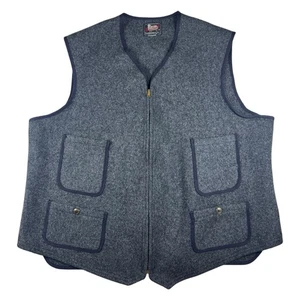 Vintage 1950’s Woolrich Buckleback Strap Utility Shooting Vest Gray Wool Hunting - Bild 1 von 15