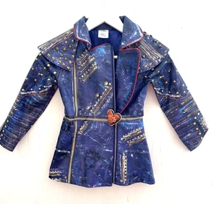 Disney Descendants Evie blaue Kunstlederjacke mit dekorativem Reißverschluss Größe 5/6 - Bild 1 von 5