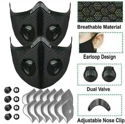 2*Outdoor Sports Half Face Mask Anti PM2.5 Haze Mouth Mask Bicycle Cycling Mask - Image 1 of 4