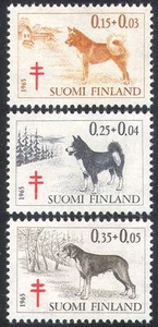 Finland 1965 Dogs/Tuberculosis Fund/Medical/Health/Animals 3v set (n18705) - Picture 1 of 1