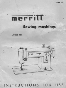 Singer Merritt 187 Instruction Manual User Guide: Coil Bound 13 Pages - Picture 1 of 1