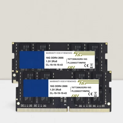 32GB KIT2x16GB DDR4 2666MHz PC4-21300 Non-ECC Unbuffered 1.2V SODIMM Laptop RAM - Image 1 of 4