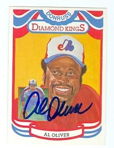 Al Oliver autographed baseball card Montreal Expos 1984 Donruss #9 Diamond Kings