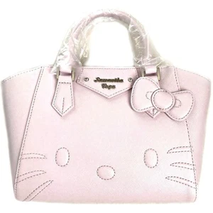 Samantha Thavasa Sanrio Hello Kitty Face Handbag Bag Light Pale Pink 1 Japan New - Picture 1 of 6