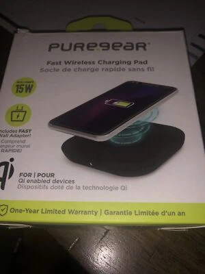 SALE! NEW PureGear 15W Fast Wireless Charging Pad for Qi Enabled Devices - Black - Image 1 of 2