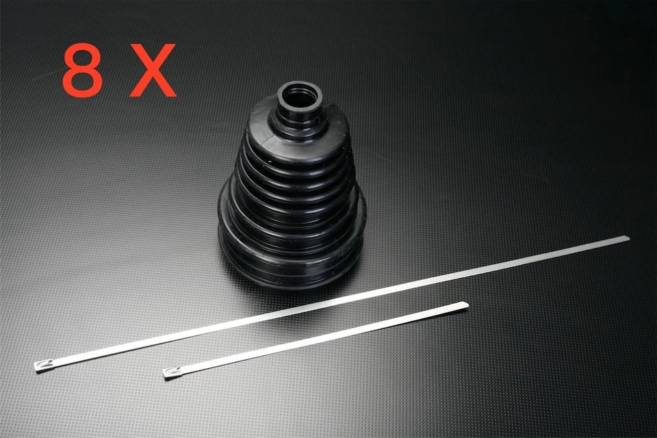 8pcs Universal BLACK Silicone CV Boot Cover Joint Kit Constant Velocity Foto 1 de 4