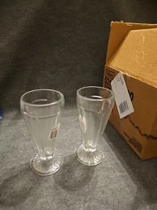 Set Of 12 Libbey Fountain Shoppe Tall Clear Milkshake Glasses, 12-ounce, NEW - Picture 1 of 4