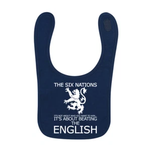 Baby's Unisex Beating The English Scotland Six Nations Rugby BIb - Picture 1 of 2