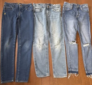 Lot Of 3 Girls Size 10 Jeans 2-Lucky Brand & 1 Art Class Distressed - Picture 1 of 8