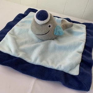 Bananafish Plush Blue Nautical WHALE Security Lovey Blanket Blankie Baby - Picture 1 of 6
