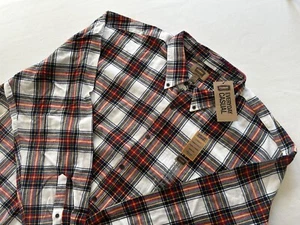 NWT Foundry Red & White Men’s Long Sleeve Plaid Flannel Shirt Big & Tall 5XL - Picture 1 of 8