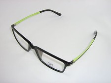 Eckige Brille Kunststoff + schwarz / grün + incl. Sehstärke + auch Gleitsicht