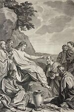 Charles The Brown Christ Appears at Edge of Sea Galilee Engraving C 1710