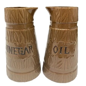 Vintage Keramik braun Tropf Öl und Essig Set. Made In Japan. - Bild 1 von 10