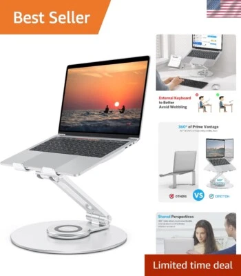 Adjustable Ergonomic Laptop Stand with 360° Swivel - Fits Most Laptops Up to 16" - Image 1 of 4