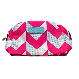 Clinique Make Up Cosmetics Bag Pink White Blue 5.5 x 9.5 - Picture 1 of 5