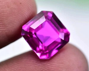 Certified Natural Mozambique Pink Ruby 10.25 Ct Asscher Cut Heated Gemstone - Picture 1 of 5