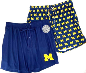 NEW Michigan Wolverines Concepts Sports 2 Pack Drawstring Pajamas Shorts Men's L