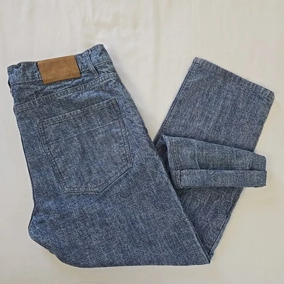Raleigh Denim Light Chambray Jeans Jones Cropped Capri Fit Men's 36 x 25.5 USA - Image 1 of 4