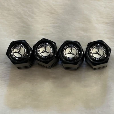 Juego de 4 tapas de vástago de válvula negras Mercedes Benz (estilo 3) Foto 1 de 3