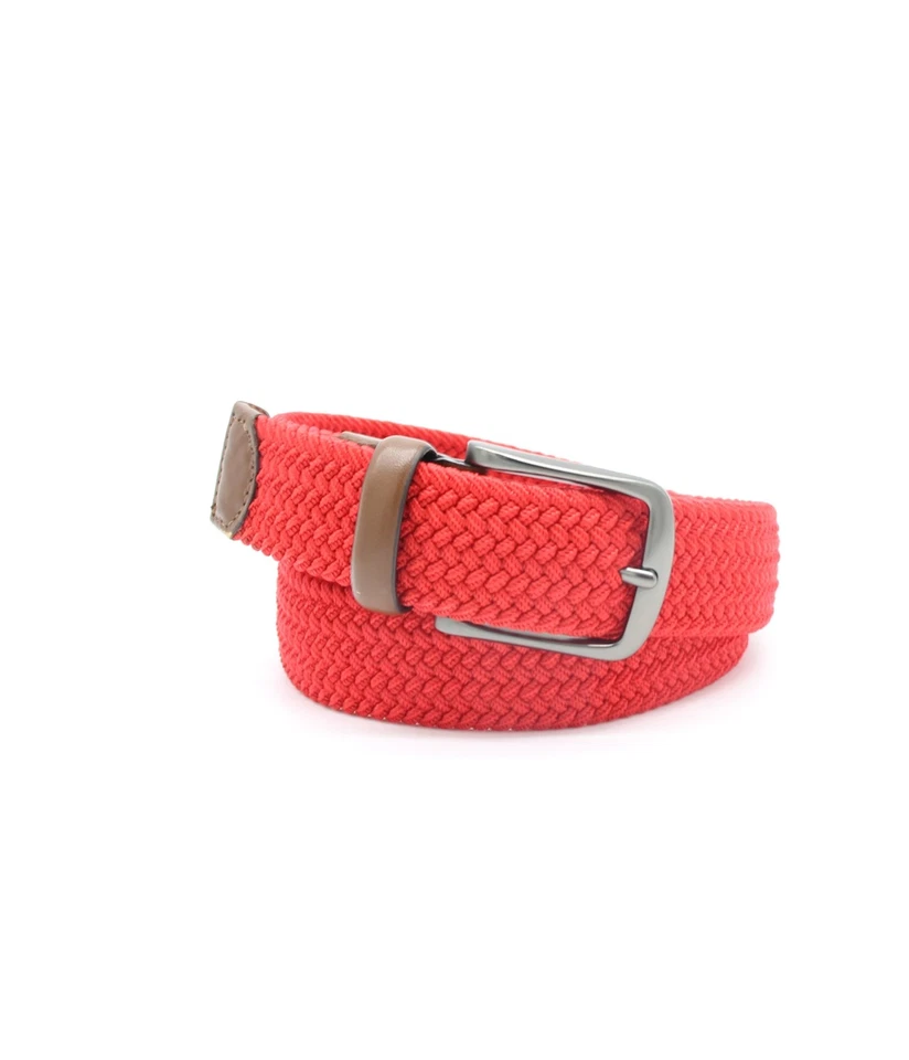 Cinturón tejido con palmeado Perry Ellis para hombre, rojo, S Foto 1 de 1