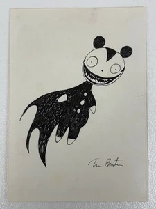 Tim Burton (Handmade) Mixed Media Paper Painting Signed and Stamped - Picture 1 of 2