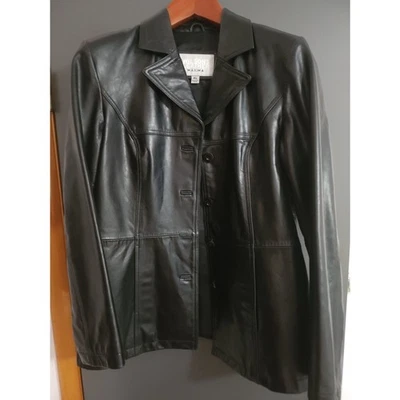 Chaqueta de cuero vintage Wilson's con botones para mujer talla XL Foto 1 de 4