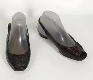 NWOT NEW Women’s Dressbarn 7.5 Ronnie Sling Back Shoes Peep Toe Buckle Strap - Picture 1 of 7