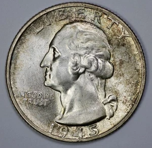 1945-S Washington 25c Silver Quarter Brilliant UNC - Picture 1 of 3