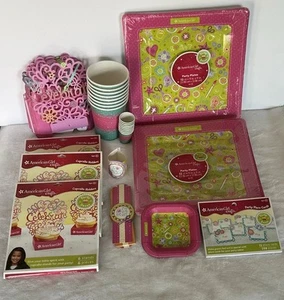 American Girl Doll Party Lot Plates Cups Cupcake Holders People & Doll Size - Picture 1 of 19