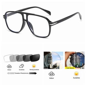 Retro Double Beam Photochromic Nearsighted Short Sighted Glass -1.0~-8.0 Presc - Picture 1 of 6
