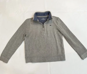 Vineyard Vines Jungen 6 Logo 1/4 Zip Pullover Langarm Piqué Strick Pima Baumwolle - Bild 1 von 6