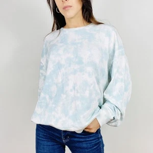 Rails Ramona Modal Tie-Dye Crew Neck Pullover Sweatshirt Light Blue XXS NWT - Picture 1 of 12
