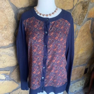 Suéter cárdigan para mujer Eddie Bauer azul marino y cachemira - talla grande - usado en excelente estado  Foto 1 de 4