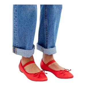 Urban Outfitters Women's Red Fabric Ballet Flat Size 10W - Picture 1 of 13