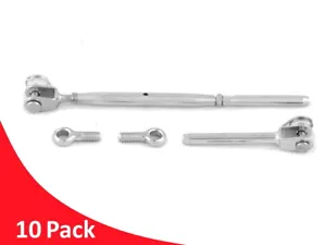 10 Pack Stainless Steel DIY Wire Balustrade Kit Jaw Swage Fork & Eye Bolts SRMM - Picture 1 of 9