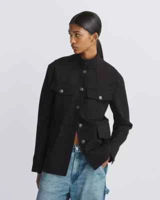 NWT Rag & Bone Hadley Ponte Military Jacket, black, size M - Image 1 of 4