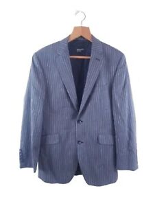 GIBSON LONDON Pure Wool Blazer Suit Jacket Mens M Reg Grey Pinstripe Lined