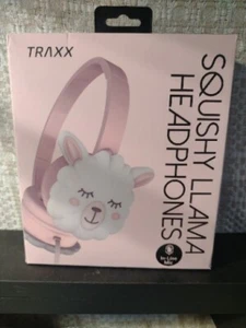 Auriculares acolchados para niños Blandos Llama en línea con micrófono rosa blanco para niños - Imagen 1 de 3