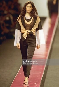 CHANEL Runway 1999 Stretch Pants Sz.S-M (38) Silk Evening Chic Full Lining - Picture 1 of 9