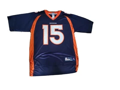CAMISETA REEBOK De Colección Denver Broncos Florida Tim Tebow #15 Azul Sobre el Campo Talla L Foto 1 de 4