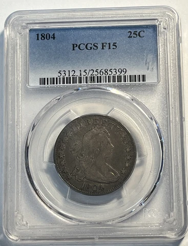 1804 Draped Bust Quarter PCGS F 15 Cover