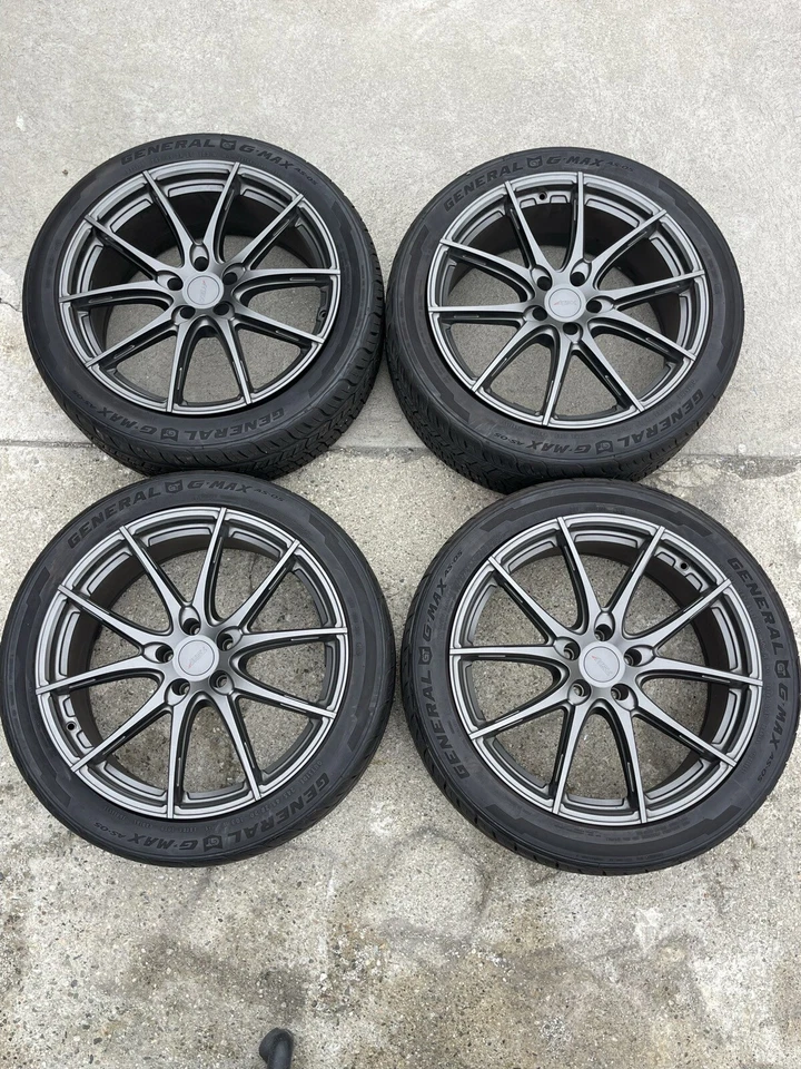 Aros Gunmetal 4x TSW 20 polegadas 5x114.3 e pneus gerais 245/45/ZR20 - Imagem 1 de 4