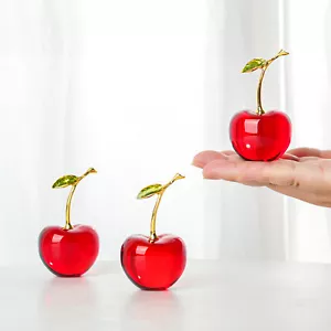 Kristall Einzel Kirsche Figur Sammlerstück Glas Obst Ornament Party Deko - Bild 1 von 5