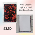Hardback Brocade Black and Red Spiral Bound Notebook A5 New