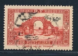 ALGERIA #B38 124 Surcharged +60c Black Algerie USED VF VLH P13 Hand Cxl 1942 - Picture 1 of 2